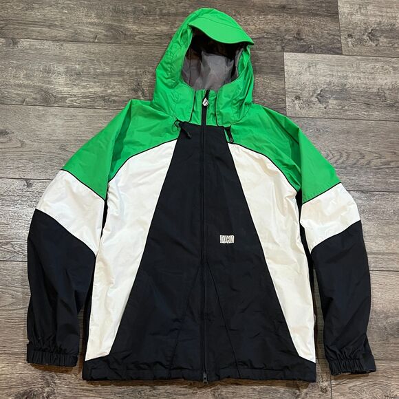 Volcom Nimbus Snowboard Ski Full Zip Green White Black Jacket - Men's Medium - Picture 1 of 10